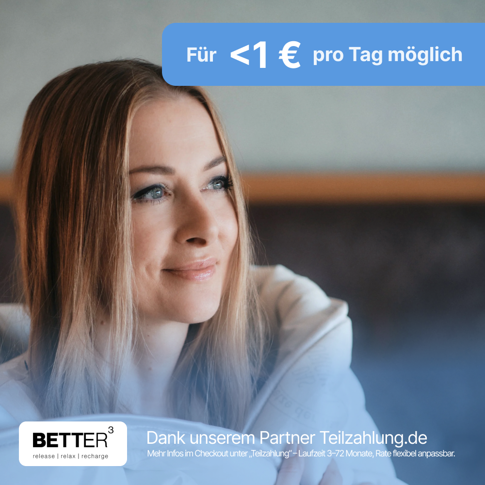 BETTER³ Anti Stress Schlafsystem – besser schlafen & weniger Stress (<1€/Tag)